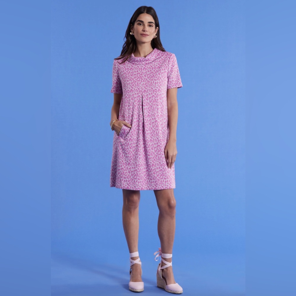 Tyler Boe Coral Pink Leopard Print Dress - Picture 4 of 6
